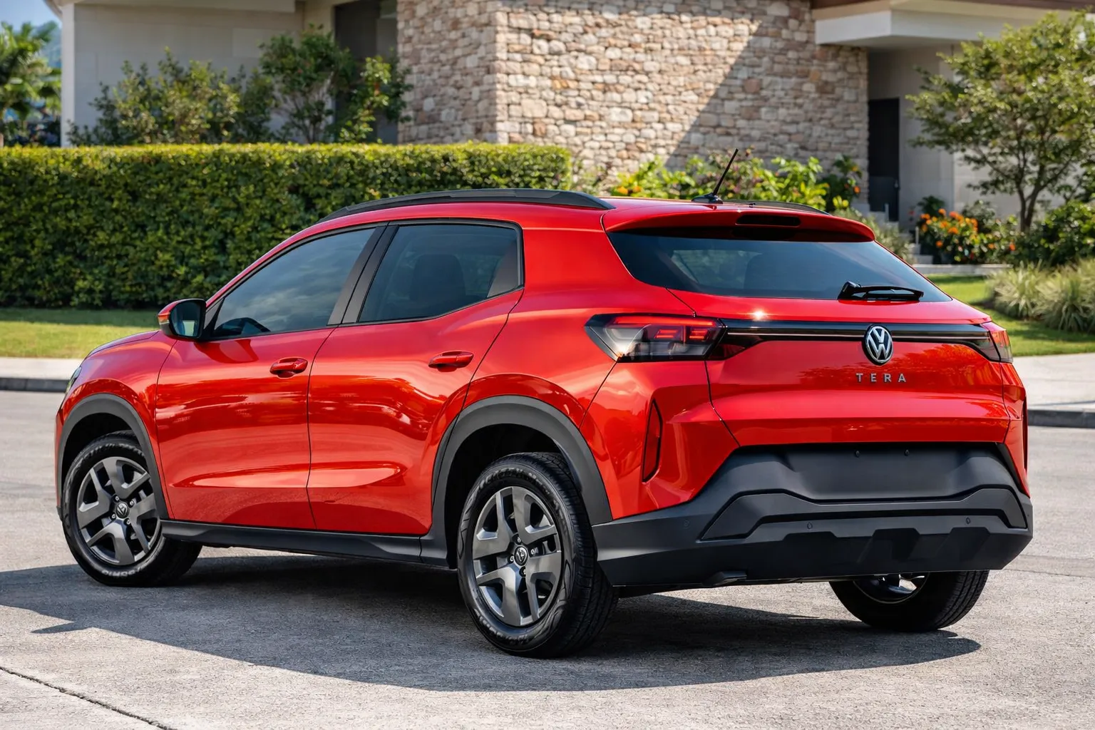 Volkswagen Tera na frente da casa moderna