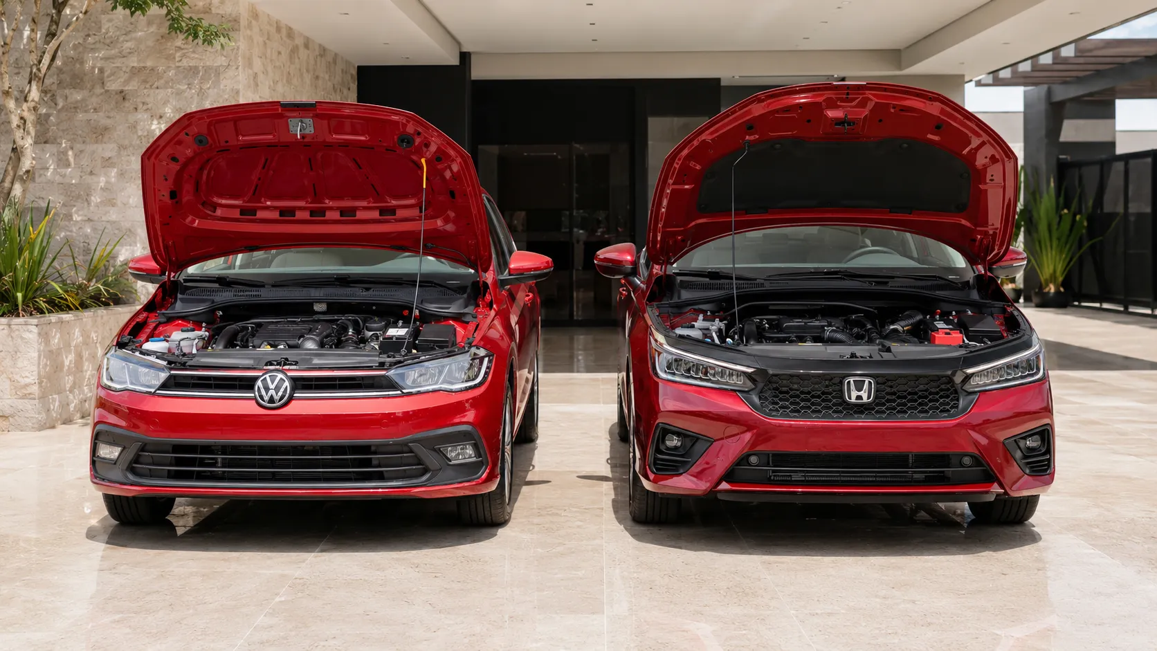 Comparativo de carros zero km 2026: Polo Sense TSI AT6 vs Honda City Hatch LX CVT qual motor envelhece melhor?