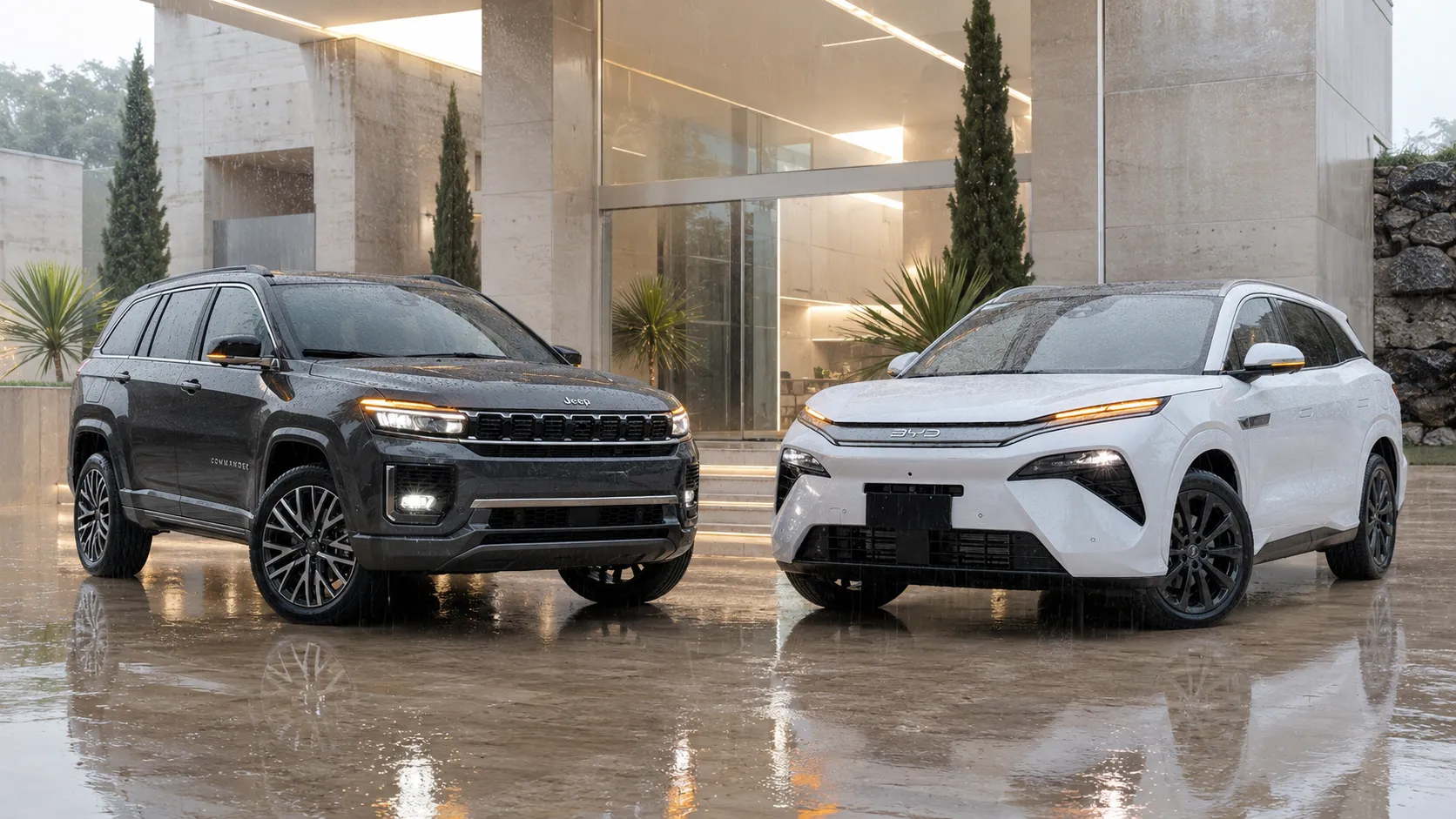 Jeep Commander Diesel 2027 x BYD Atto 8 PHEV 2027: diesel premium ou híbrido plug-in de 488 cv?