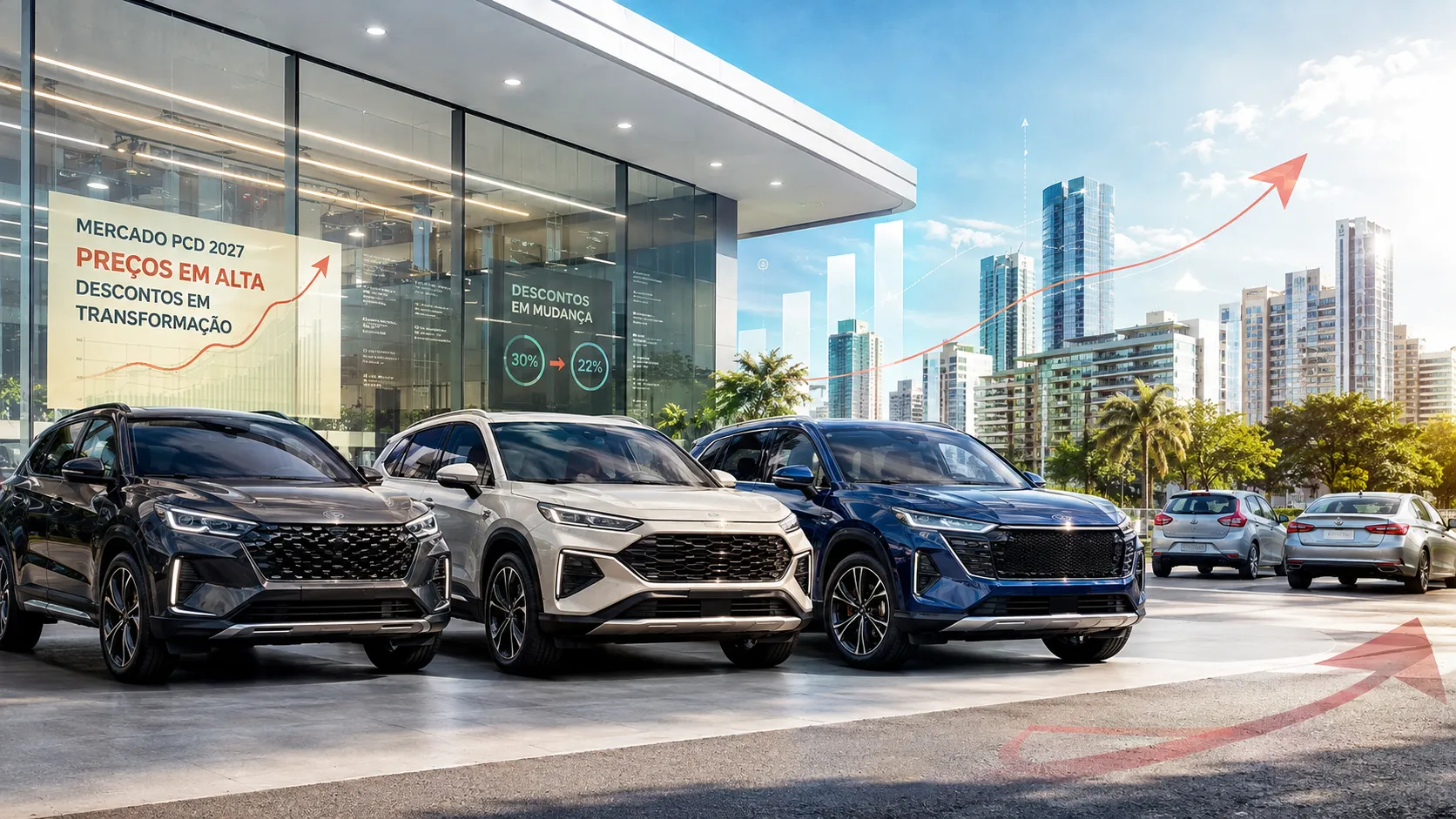 Mercado de carros PCD 2027: preços, descontos e SUVs