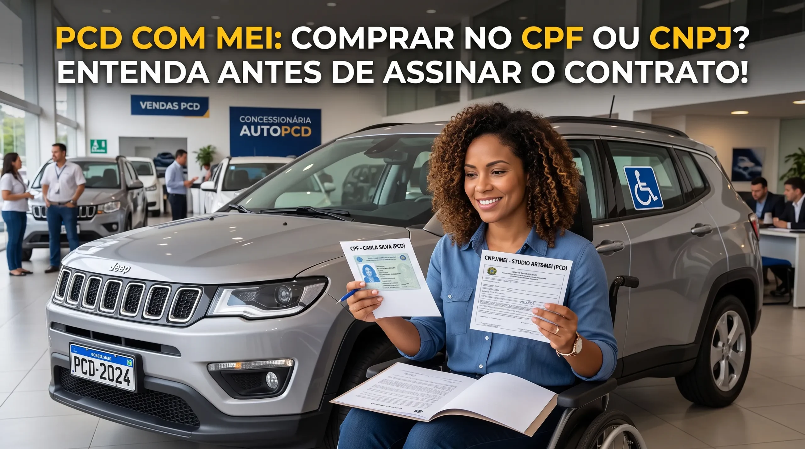 PCD com MEI deve comprar o carro no CPF ou no CNPJ? Entenda antes de assinar